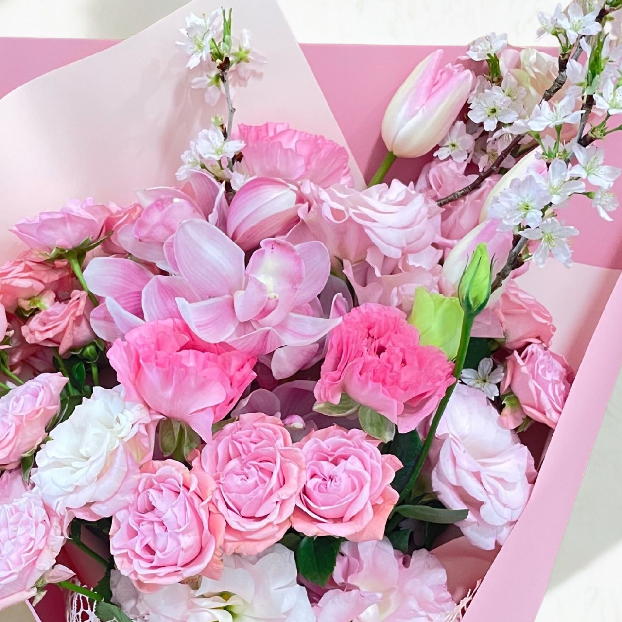 【季節のお花】スタンディングブーケ ラブリーピンク・画像2