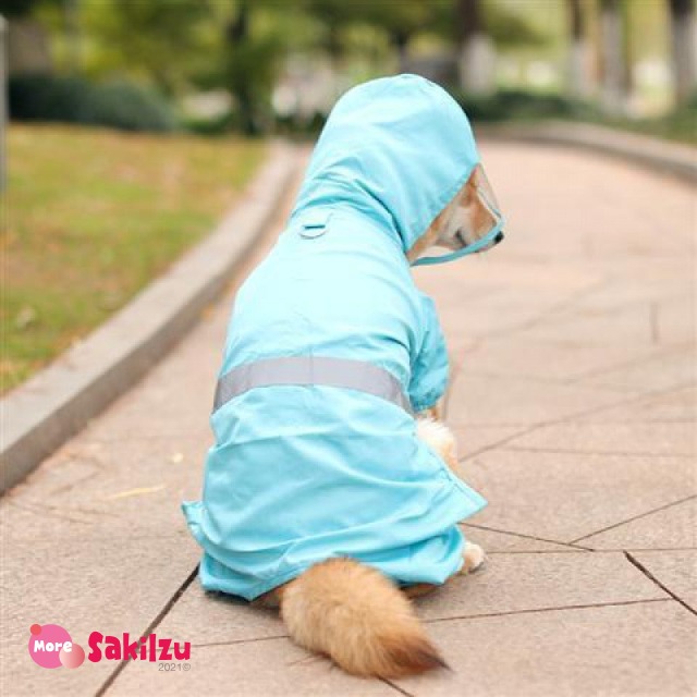 犬レインコート 撥水加工 雨の日散歩 ４本足 濡れない 中型犬 カモフラ 小型犬 送料無料 一部地域を除く More Sakiizu