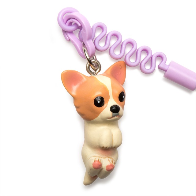 お犬様 vol.2 Chihuahua チワワ ホワイトレッド プチコード 松葉紐 ストラップ MS-2004