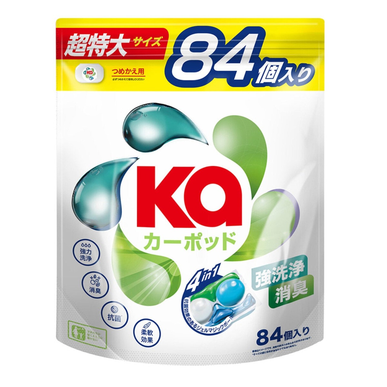 Ka カーポッド タイムレスクリーン 衣料用洗濯洗剤 ジェルマジックボール 84個入り