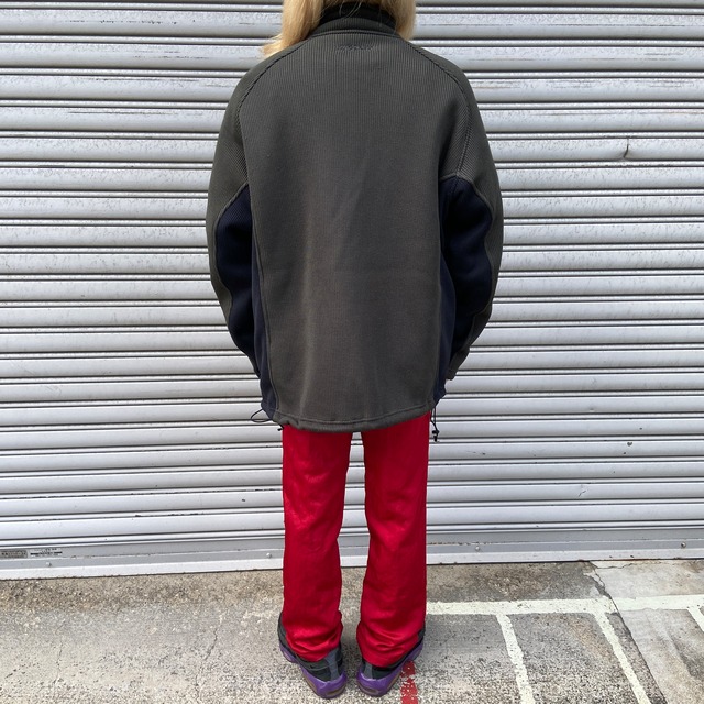 SPYDEY スパイダー　切替ニットフリースジャケット　XL グリーン　