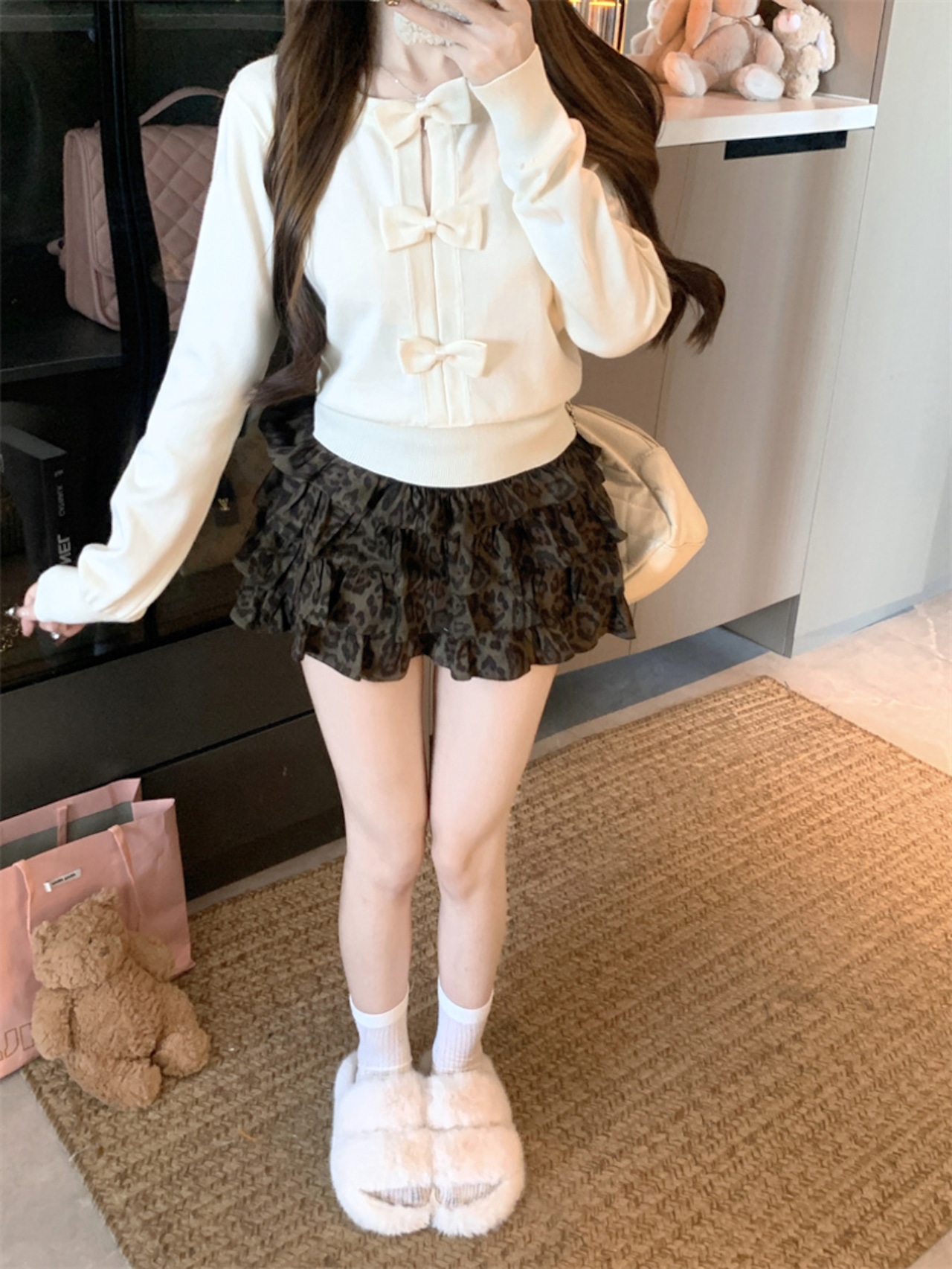 リボンモチーフニットセーター LK1777