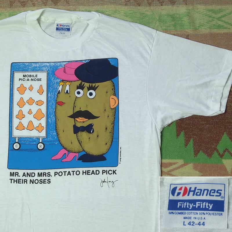 80s～ MR. AND MRS. POTATO HEAD Print T-Shirt （L） DEAD ...