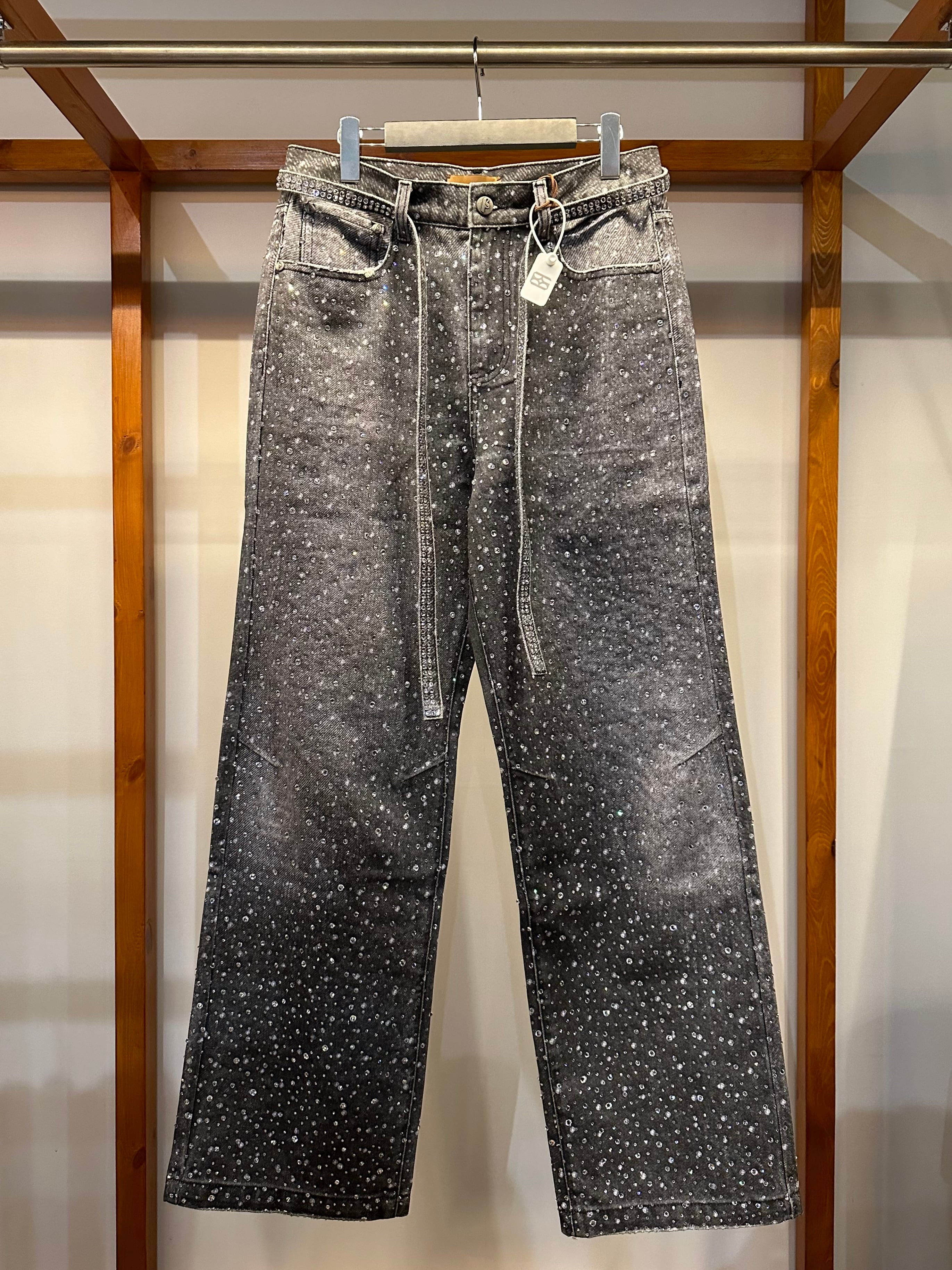 クラッシュデニム スキニー カジュアルジーンズ 黒 ストレッチ