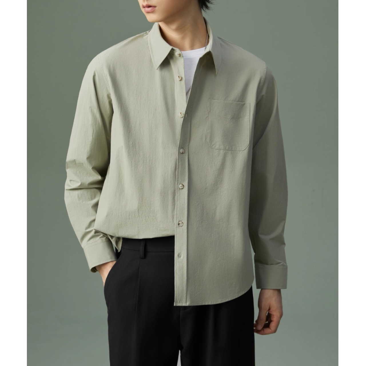 長袖 レギュラーフィット シャツ af0372