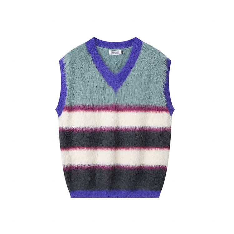 ★COLORBLOCK STRIPED VEST(unisex)　　　A0764