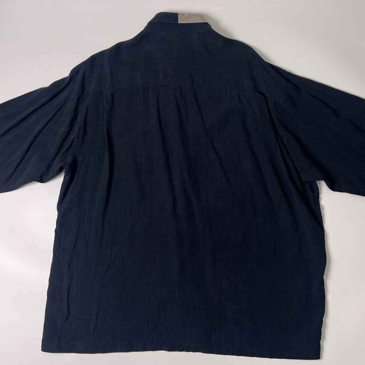 Santa Fe サンタフェ 藍染 デザイン 長袖シャツ 4/濃紺 ネイビー メンズ