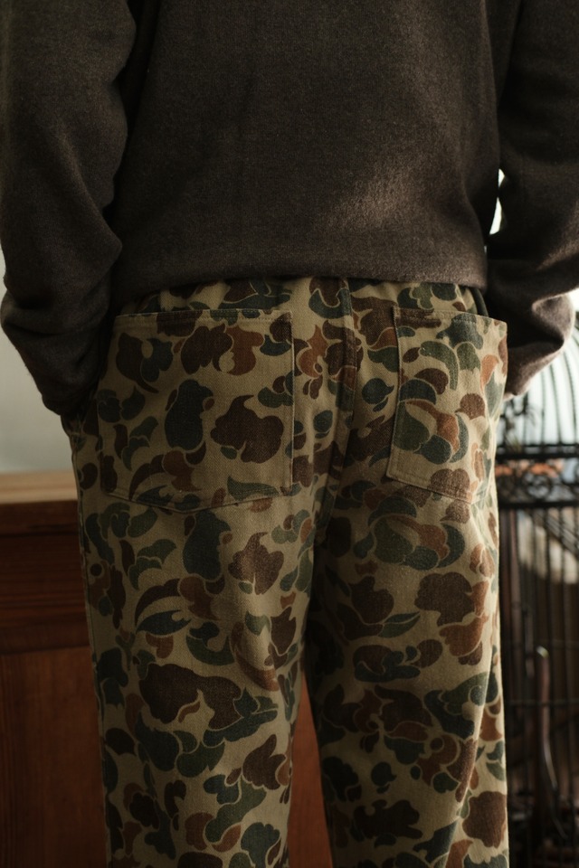 Utah／70-80's "unknown" hunter camo chamois cross wide flare pants