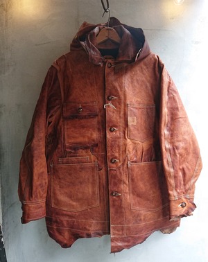 GOODKARMA DEVELOPMENT Leather  Chore  Coat "HELL'S KITCHEN"  T-BROWN size2