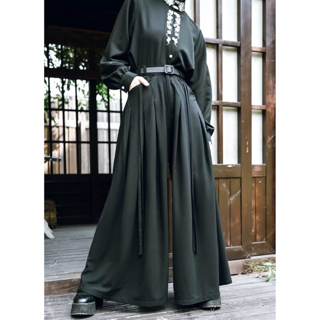 誠実 みのり】古怪舎 チャイナ風 袴パンツ 漢服 ガウチョ M