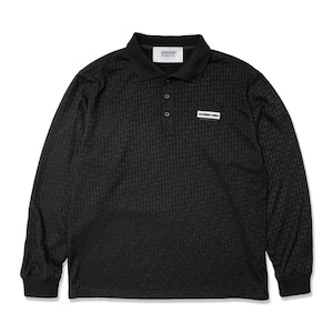 HOMBRE NINO : JACQUARD L/S POLO HN0241-CT0001 C/# BLACK SIZE L