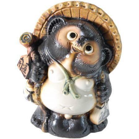 開運狸 10号 （信楽焼き・陶器・たぬき・タヌキ・置物・B082-05