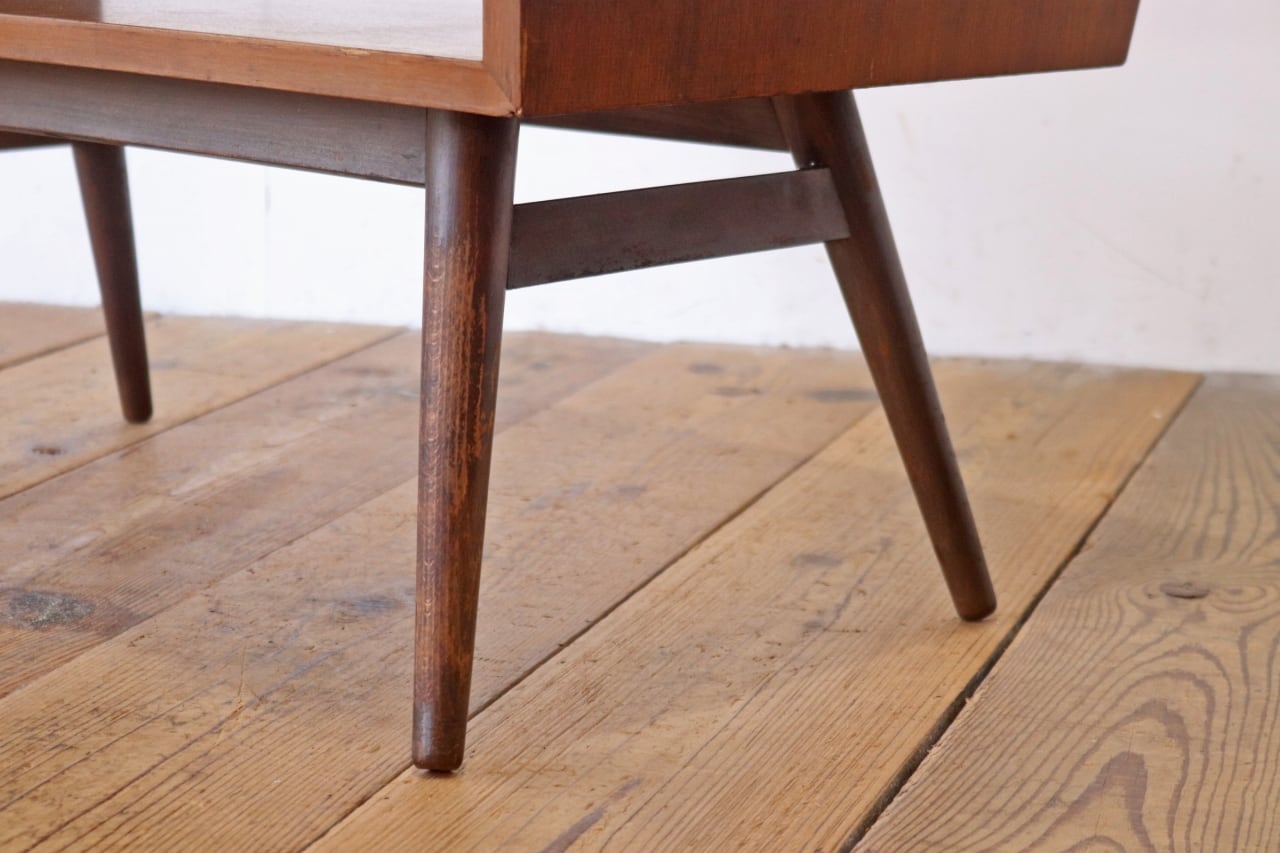 レトロ センターテーブル ローテーブル 木製 メラミン天板 デコラ