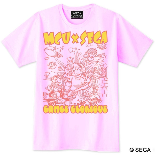 MCU x SEGA Sound Collection 記念Tシャツ -ライトピンク- / GAMES GLORIOUS