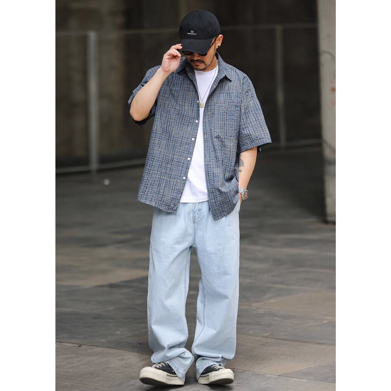 Relaxed straight denim pants 1477 - 8