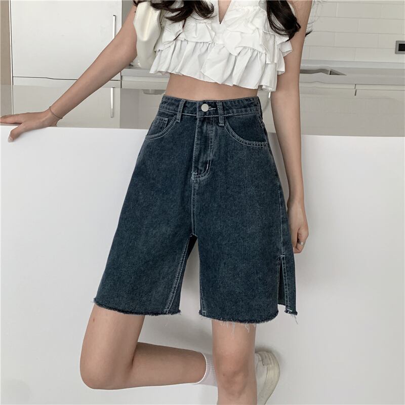 サマージーンズ レディースルーズ薄手パンツ ハイウェストショーツ 夏物 ブルマー ドラファッションホール32180877181