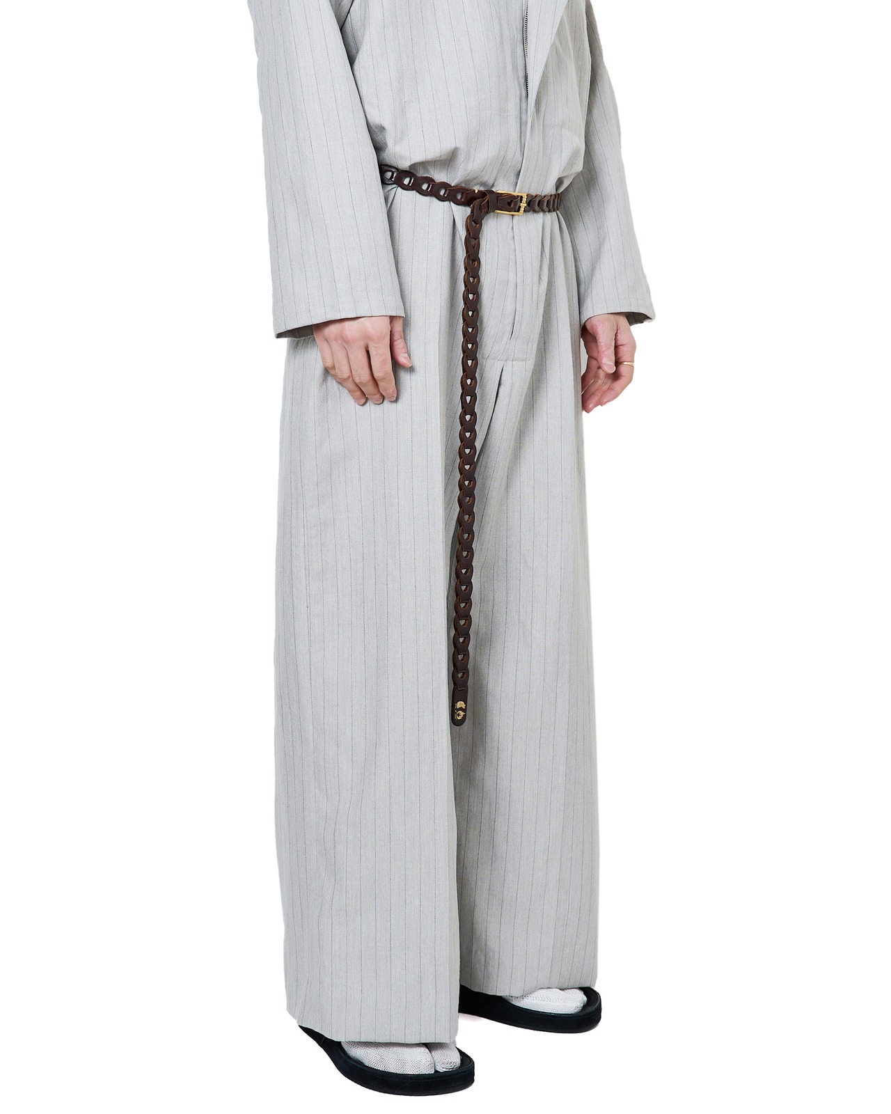 m's braque "ASSYMMETRIC ONE-SIDE LAPEL JUMP SUIT 〔NATURAL STRIPE〕"