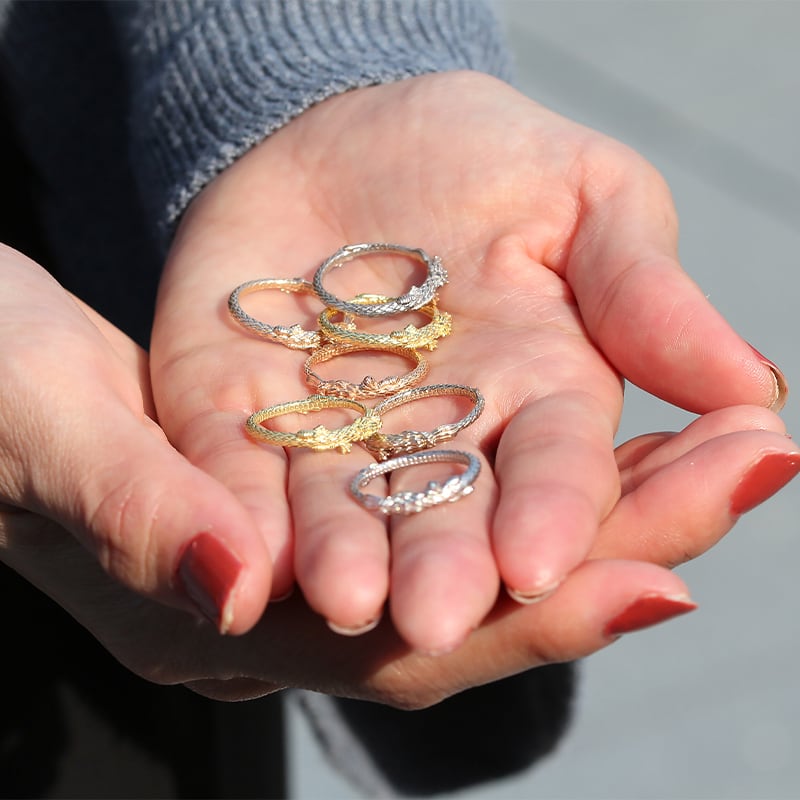 Pt900 白龍『7色の龍のリング』太 16号から25号 【JUNGOLD】 | JUNGOLD