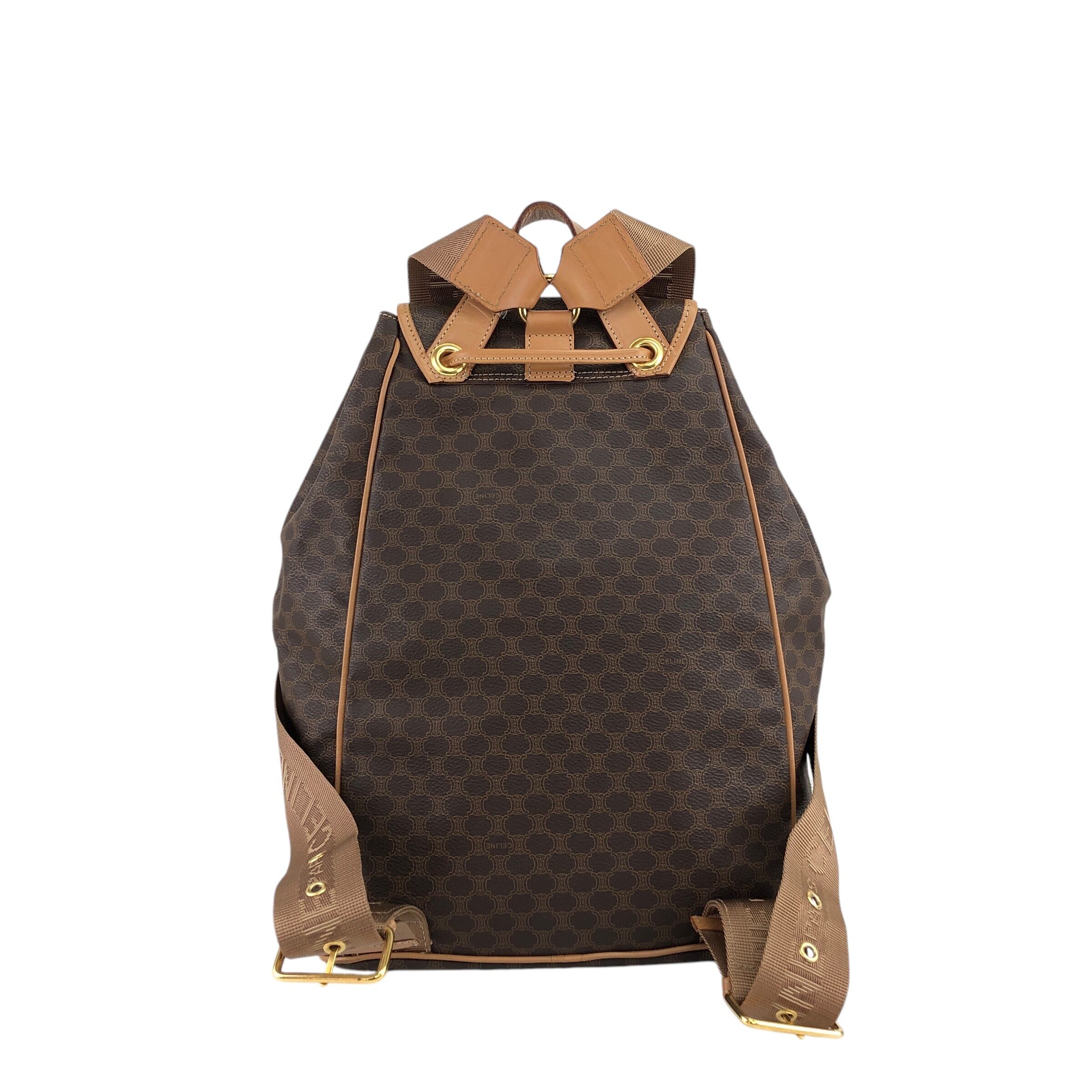 CELINE セリーヌ マカダム バックパック ブラウン ガンチーニ PVC