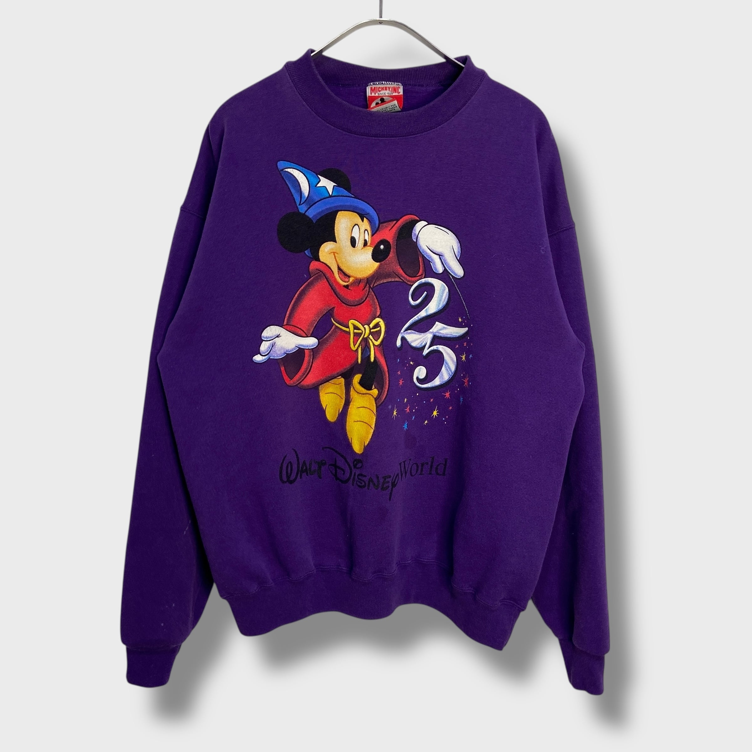 90s USA製☆ディズニー ファンタジアミッキーマウス スウェット 紫 M