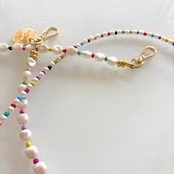 【Anael Perles Nacrees アナエル 】120cm ラコックフランセーズ スマホストラップ ネックレス パール スマホショルダー La Coque Francaise