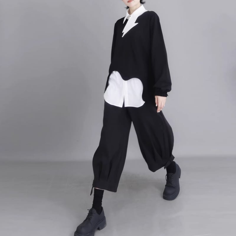 着回し力◎セットアップ】クロップドワイドパンツ・イレギュラー