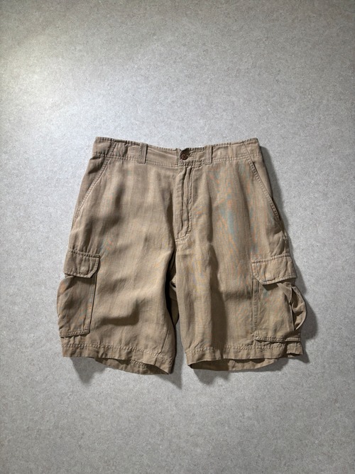 00s silk linen cargo shorts