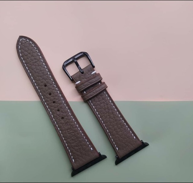 【送料無料】【特別価格】高級革使用のApple Watchベルト　時計ベルト エトゥープ色　レザー　腕時計　革ベルト　皮　革