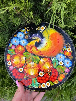 ペトリキウカ塗りのプレート（ホロベッツ）25cm