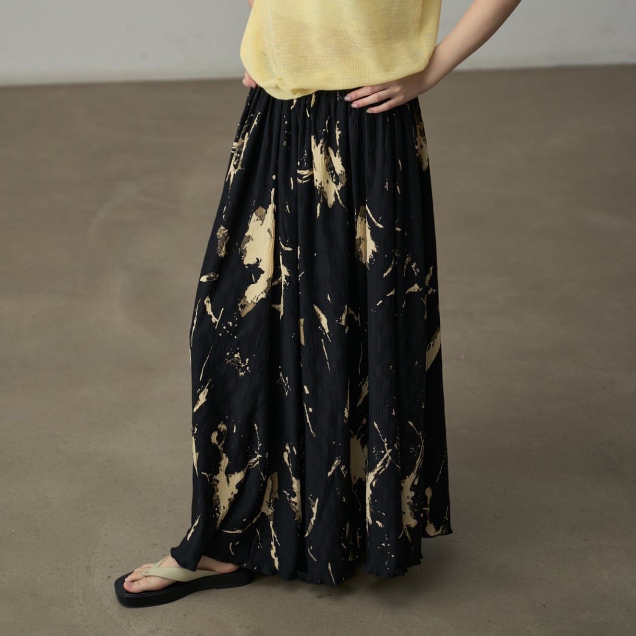 Black ink print skirt S1364