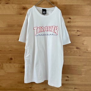 【THRASHER/STARTER】スラッシャー×スターター コラボ Tシャツ 半袖 ロゴ 刺繍 Lサイズ US古着 アメリカ古着