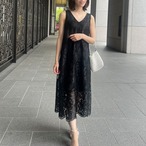 リーフ刺繍ワンピース [30026]