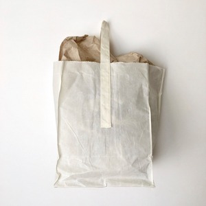 ショッピングバッグ コットン ホワイト グロサリーバッグ / Grocery Bag with Handle White PUEBCO