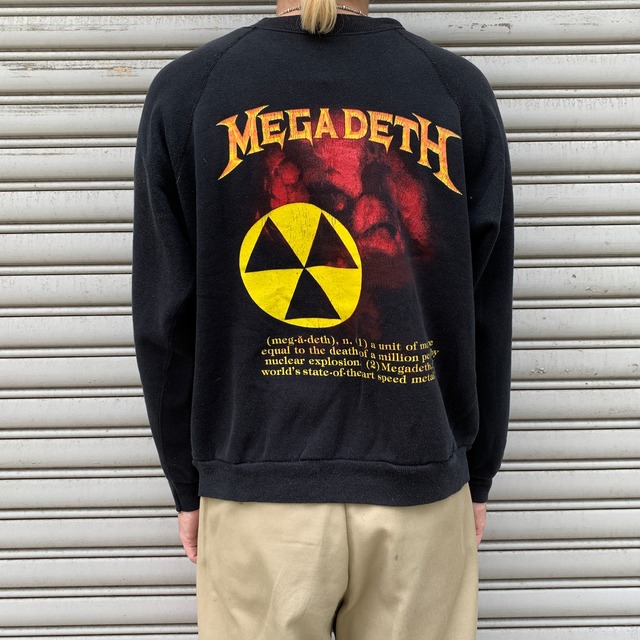 80s USA製 MEGADETH メガデス バンドスウェット ブラック　L