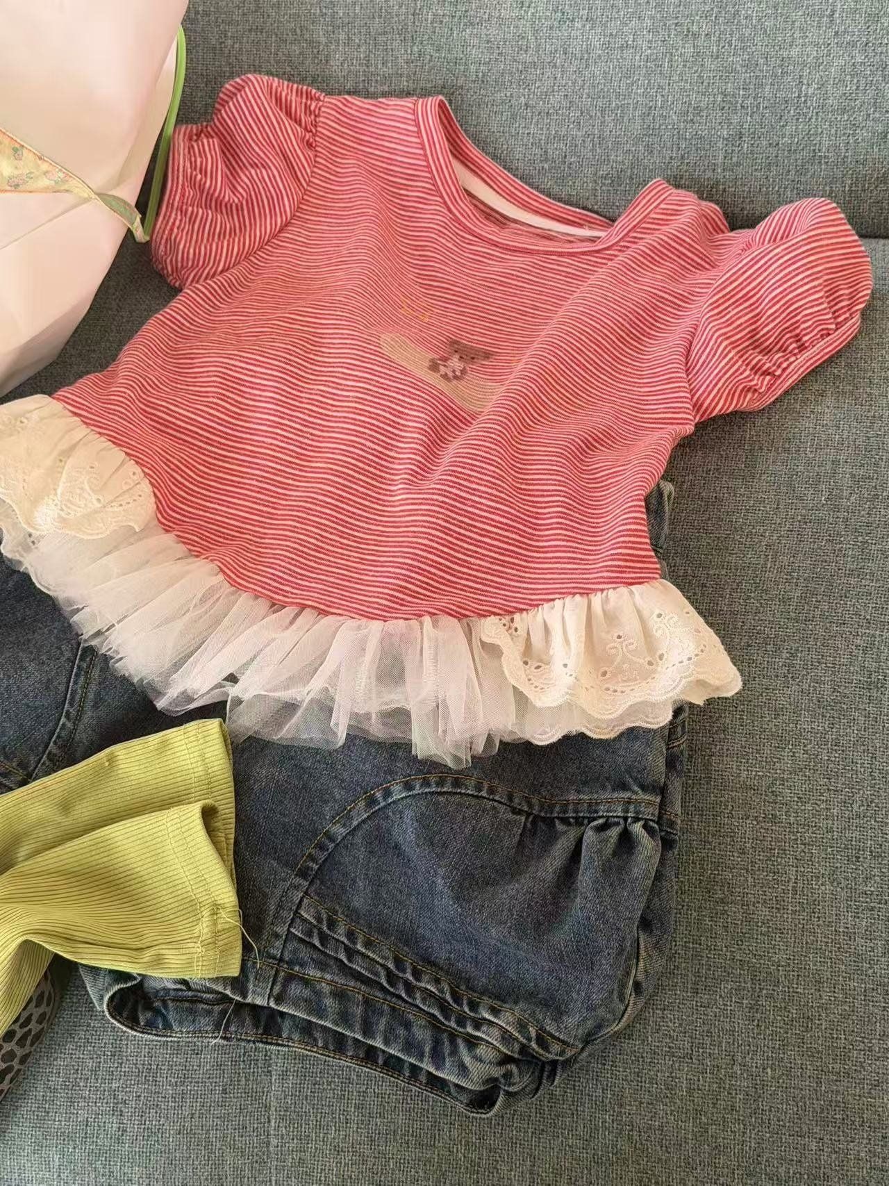 [aiai] Bebe Striped Candle Tee / [아이아이] 베베줄가라캉캉티