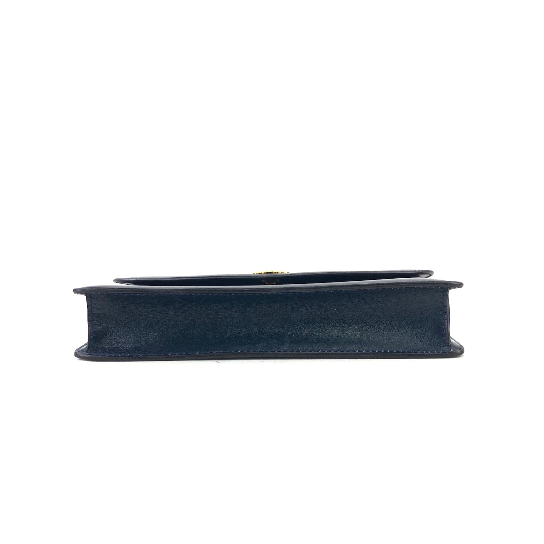 CELINE セリーヌ エンブレム ブラゾン レザー ポシェット チェーン