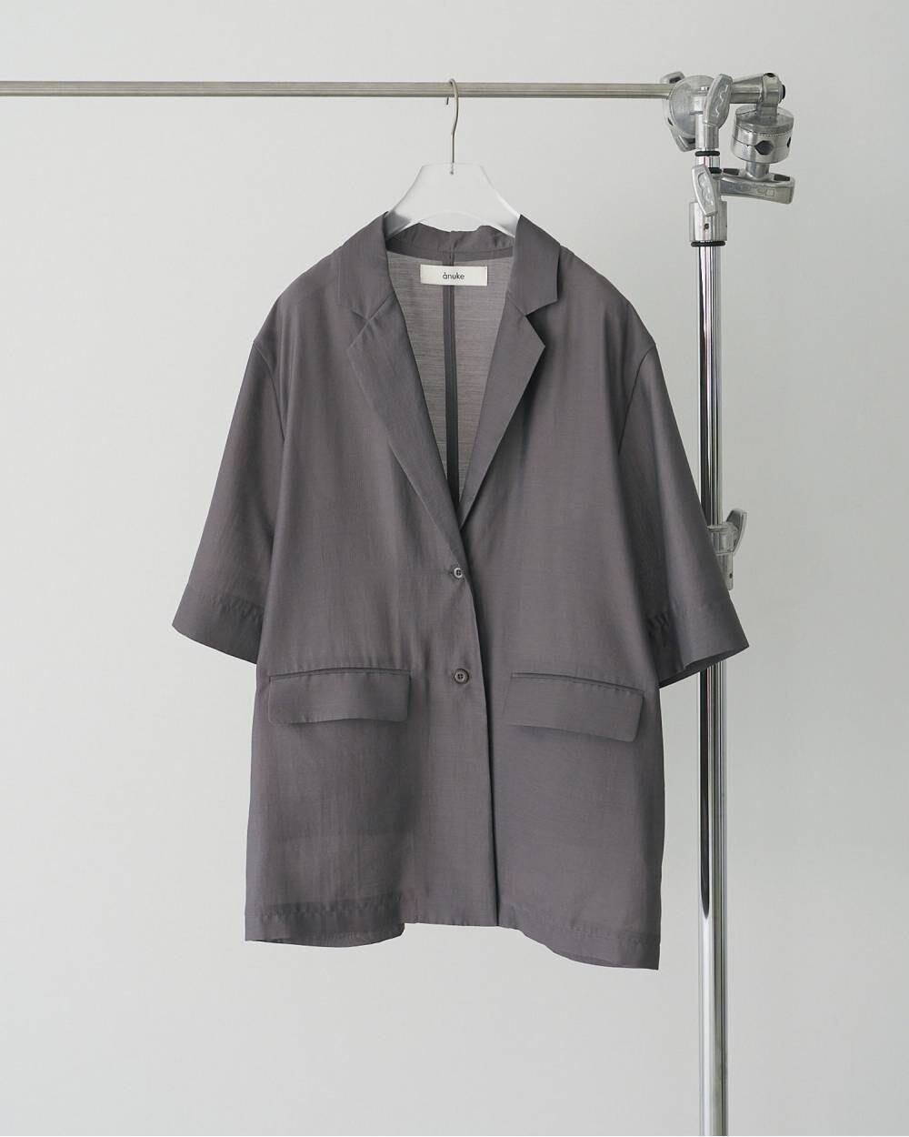 最終値下げ anuke Sheer Halfsleeve Jacket グレー ànuke／Sheer Halfsleeve Jacket | polne