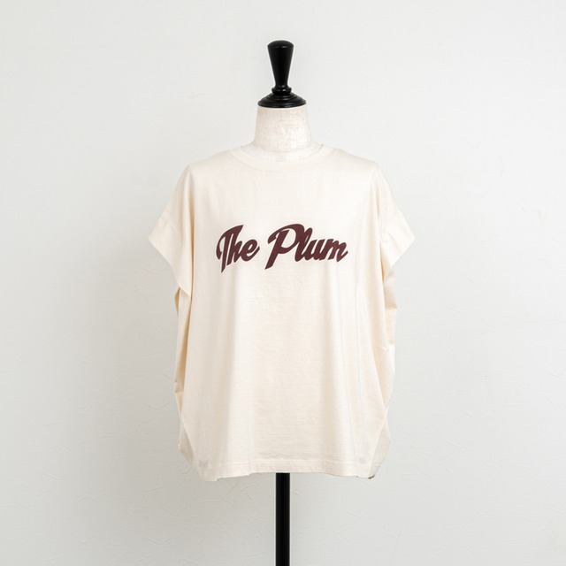 【Munich／ミューニック】"The Plum"ロゴプリントタックスリーブTシャツ（アイボリー ）