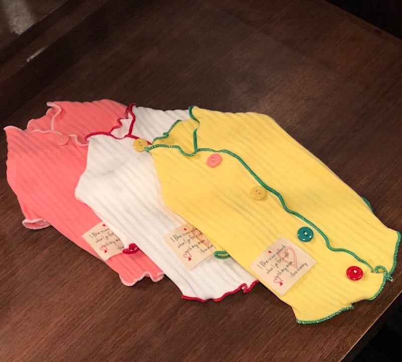 【SALE】カラフルボタンカーディガン S~XL 3color  /  犬服 ドッグウェア 犬の服 ペット用品 犬 小型犬 中型犬 b53