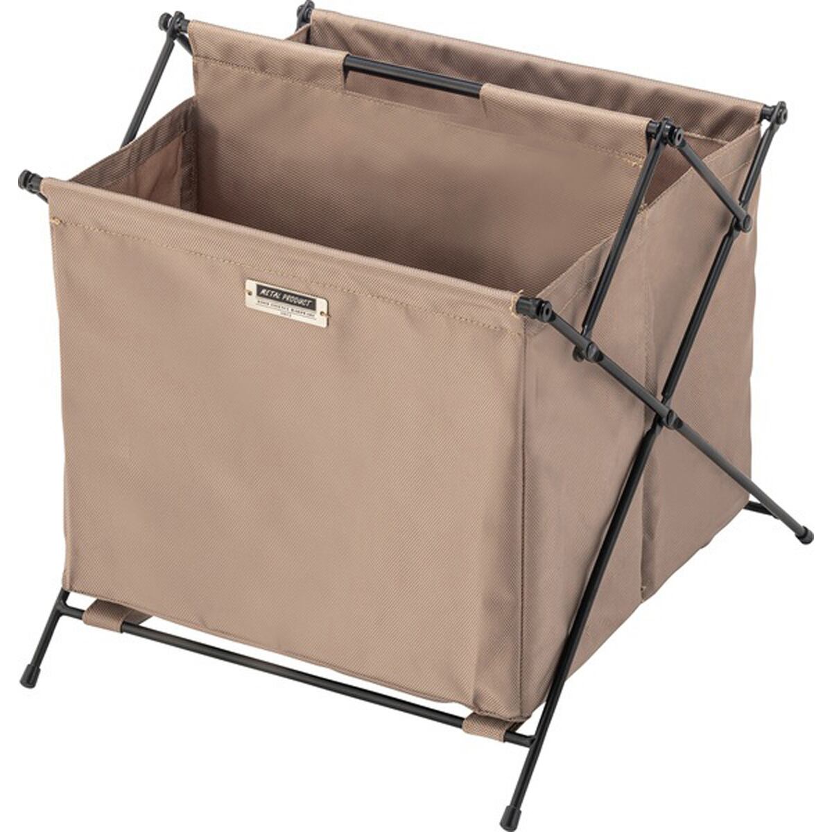 バスケット MIP-76BE MIP-76BK MIP-76GR フォールディング 仕切り付き 折りたたみ おしゃれ コンパクト 隙間収納 キャップ付き 底板付き 整理 持ち運び 軽量 かご スチール ミリタリー アウトドア インテリア 収納ボックス