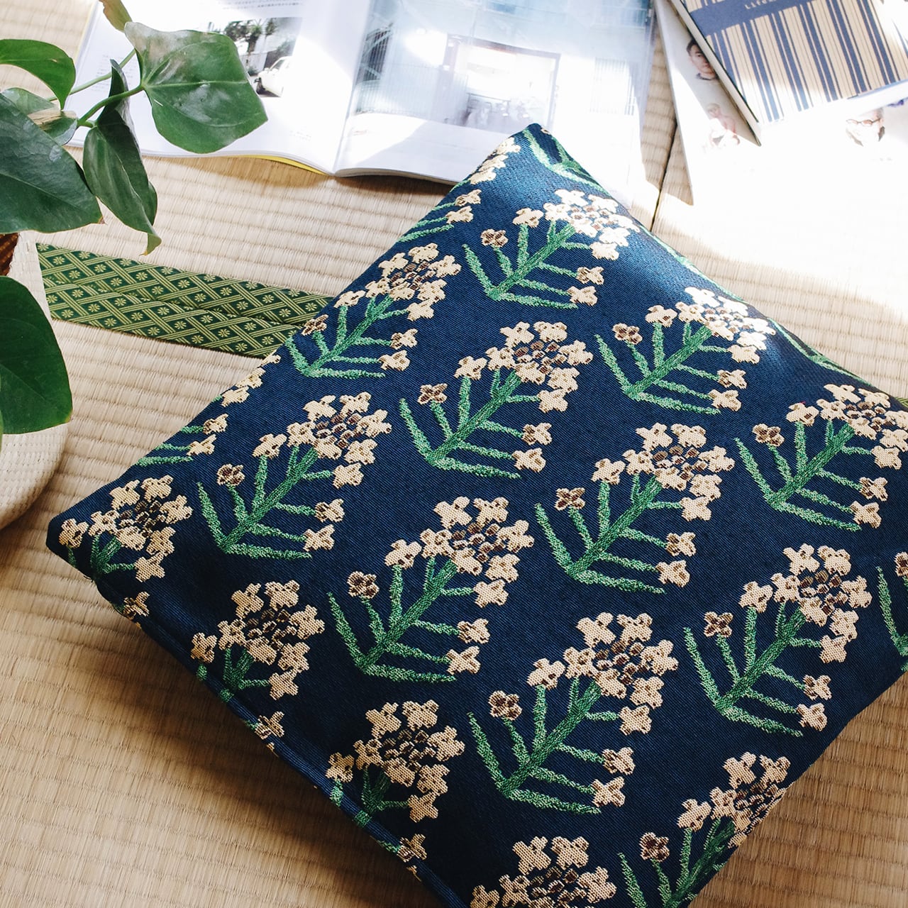 Gobelins woven flower cushion cover