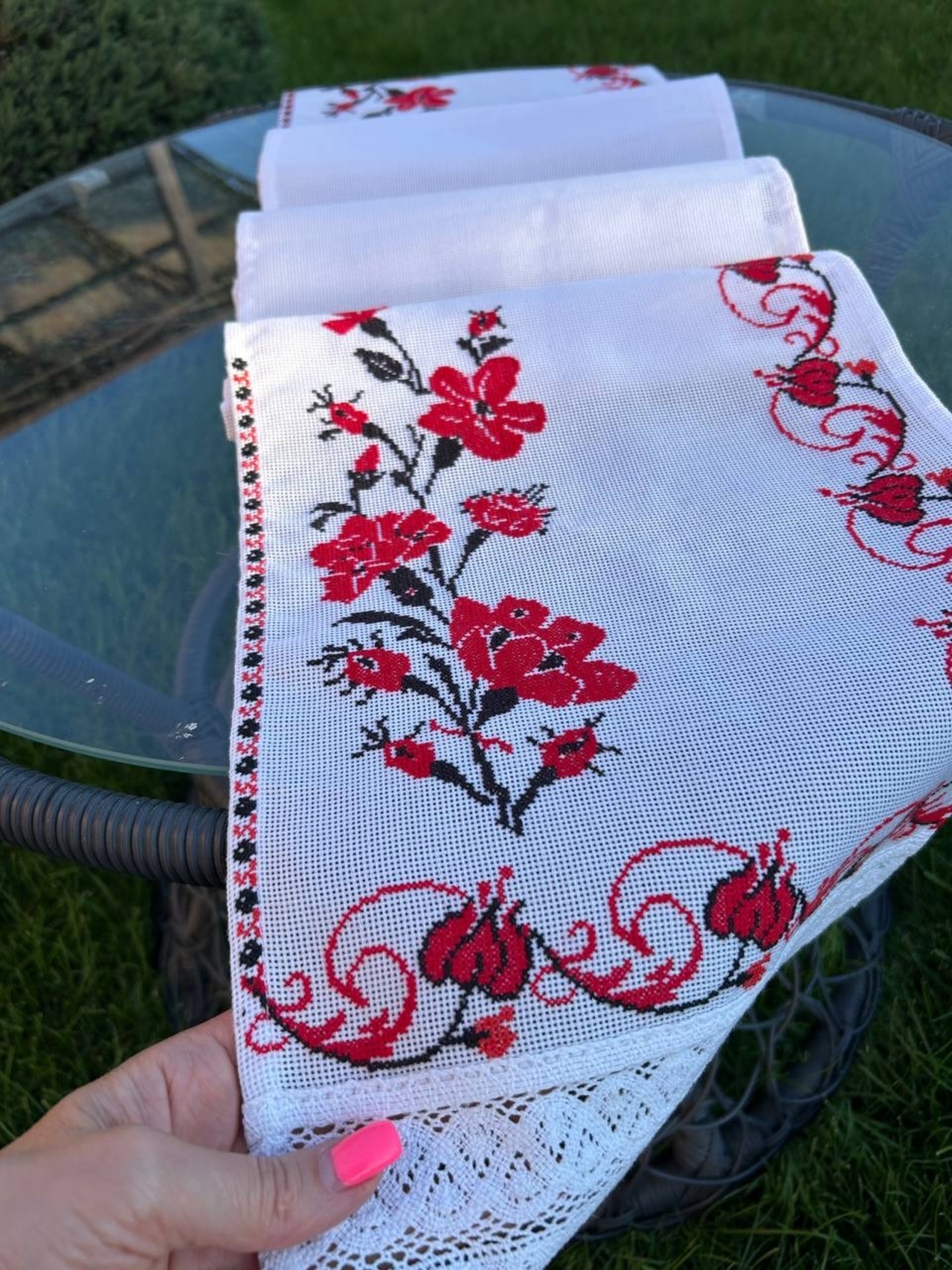 ウクライナ伝統手刺繍祭具タオル「ルシニク」 - 17