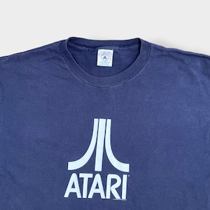 【DELTA】00s USA製 ATARI 企業系 企業ロゴ アタリ ビデオゲーム L プリント Tシャツ デルタ US古着