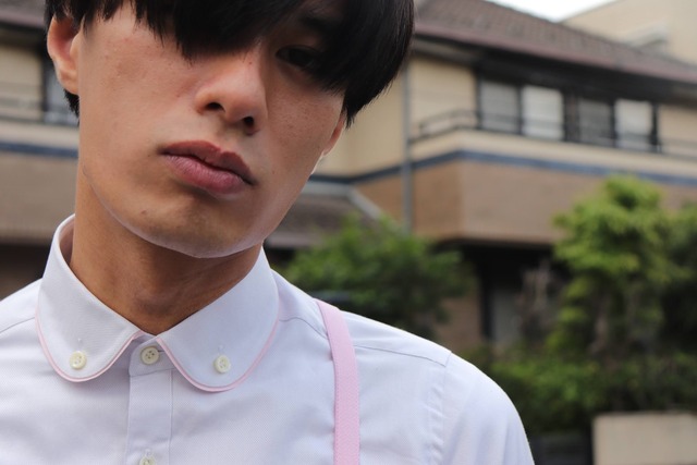 piping round B.D. collar shirt