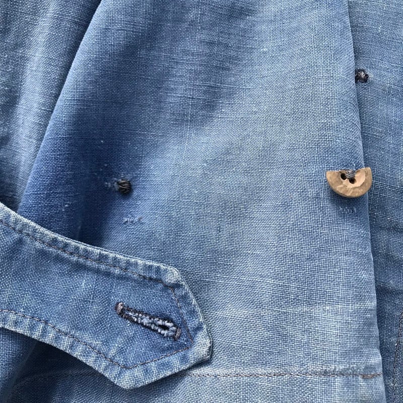 40's 50's au Perroquet ショップコート インディゴ インクブルー 木製