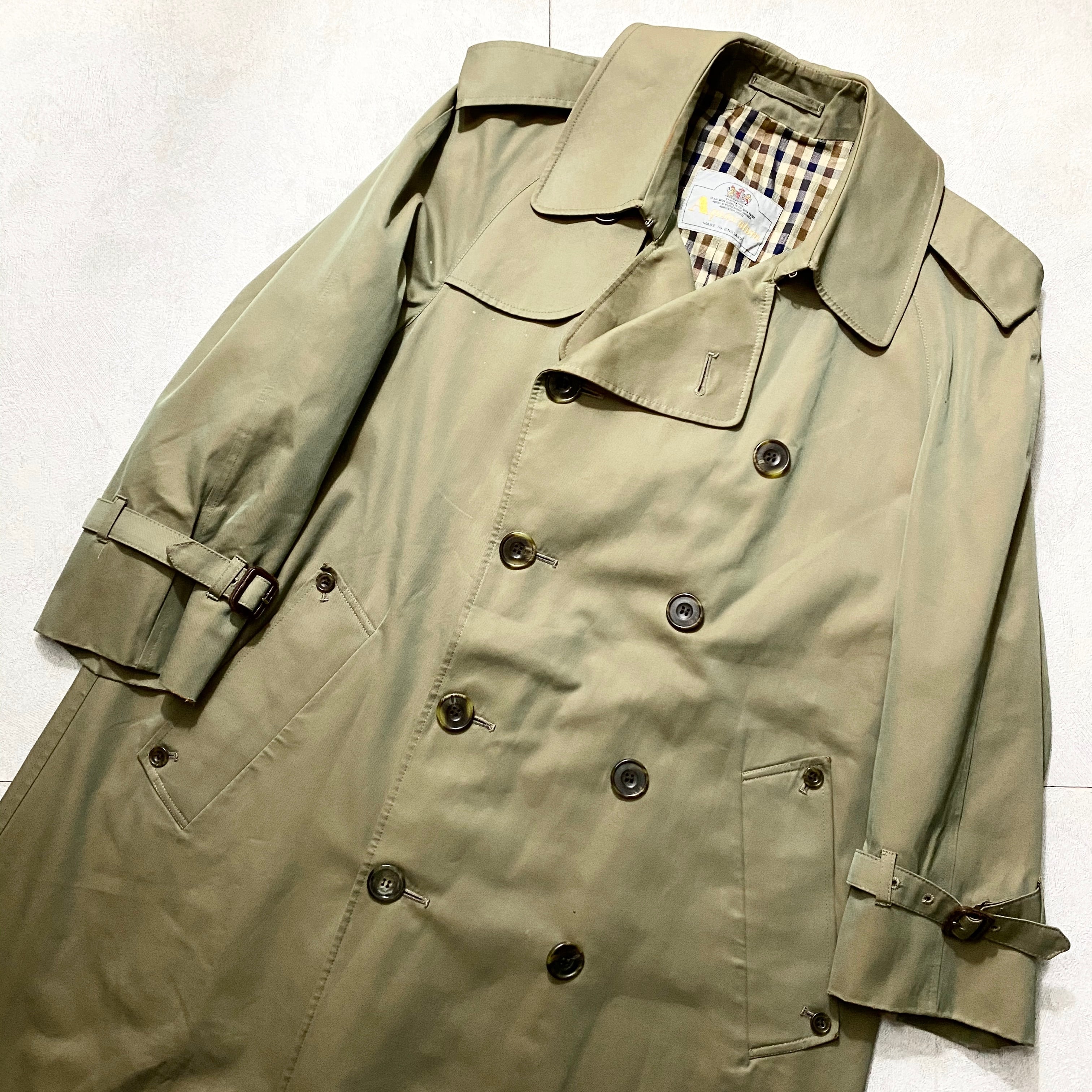 vintage AQUASCUTUM iridescent color trench coat made in england