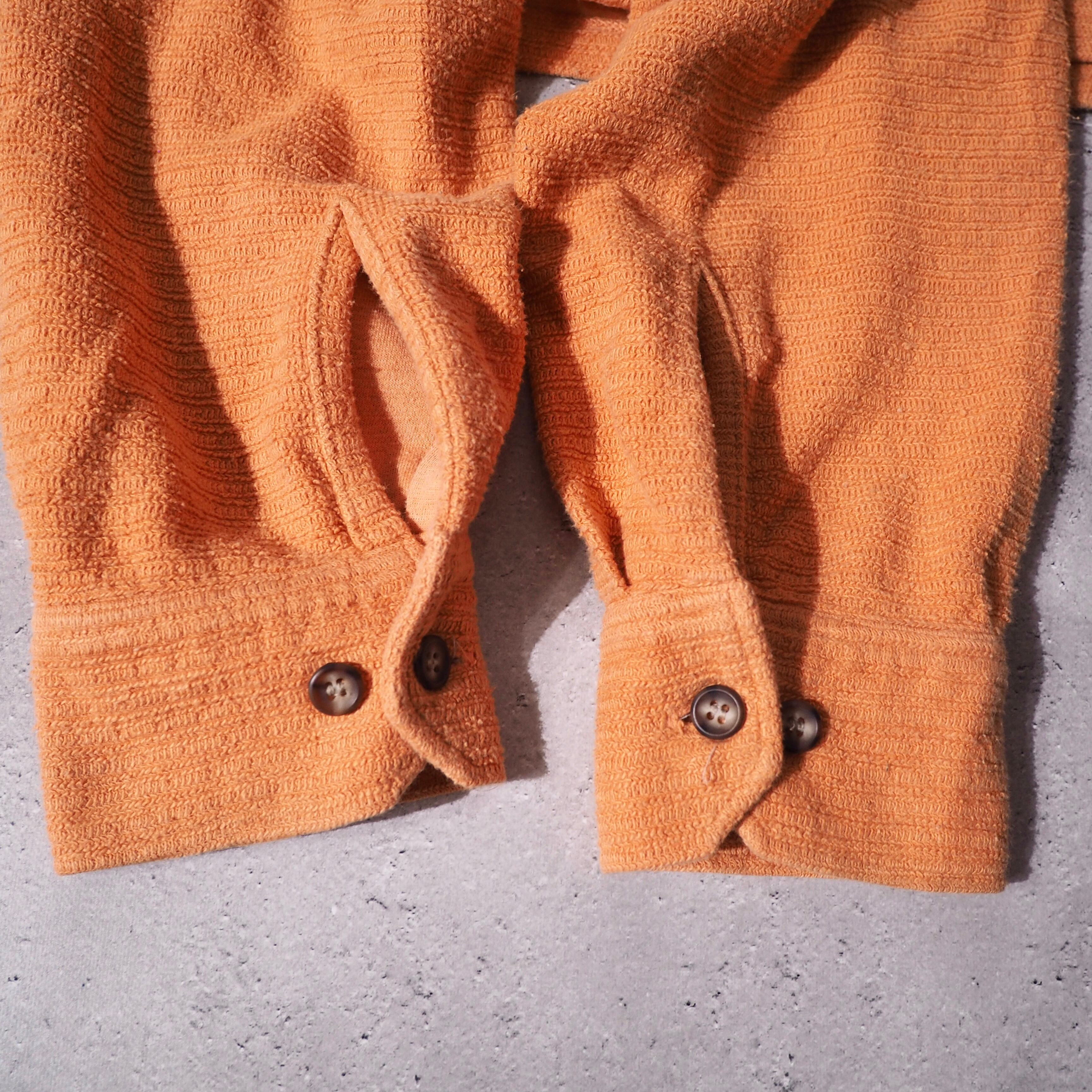 Carrot orange color soft pile fabric cotton loose shirt