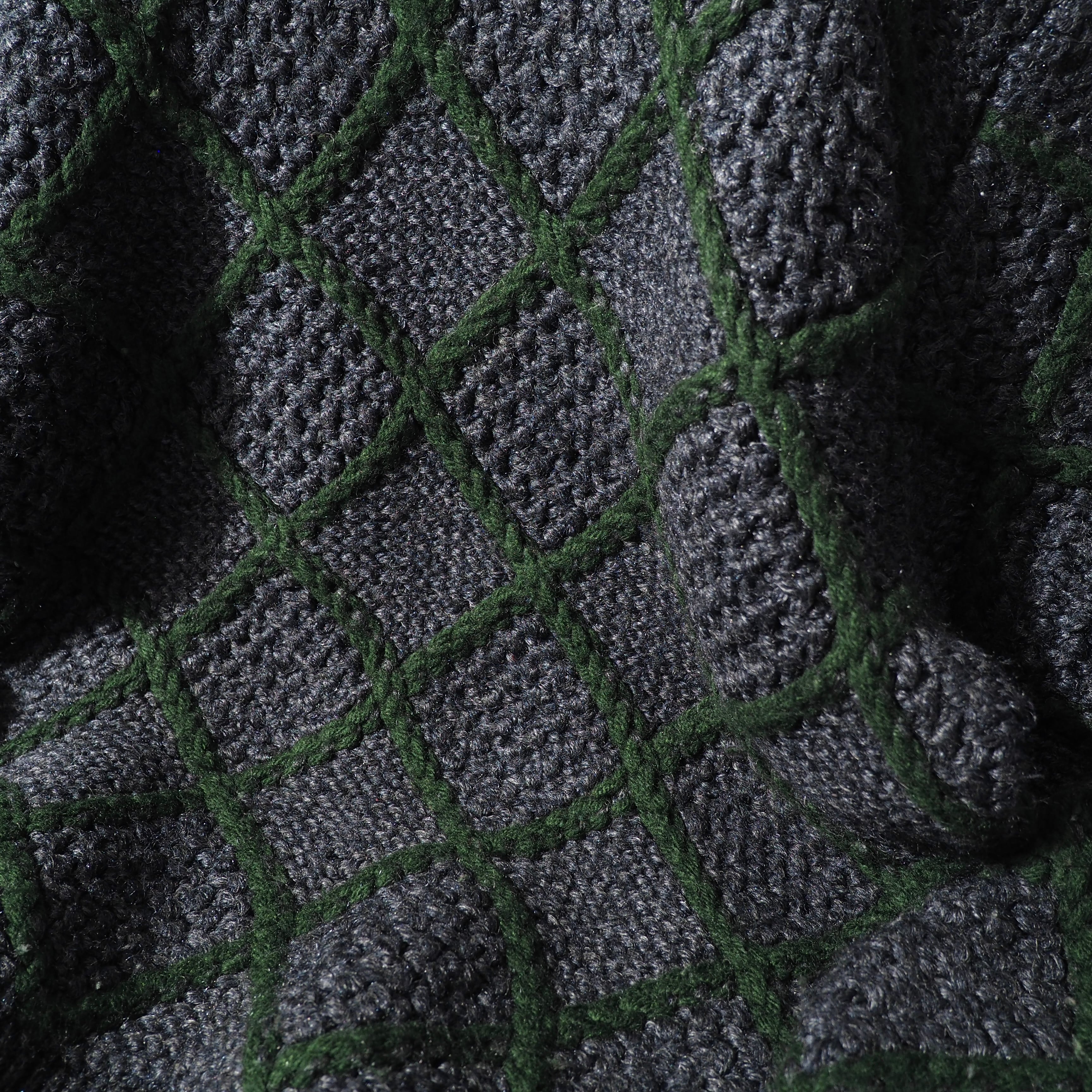 " Lawton " 3D net pattern vintage loose hand knit