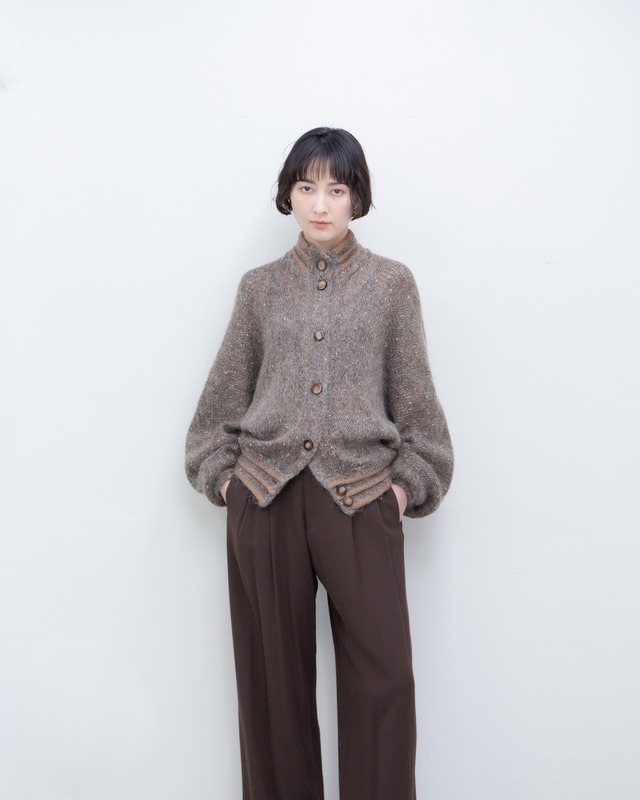 1980s dolman sleeves nep knit mohair cardigan