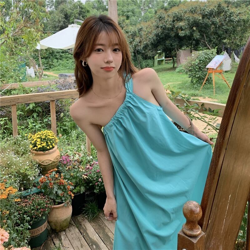 ドレス ルーズスカート サマー薄手 夏物 ブラックストロベリース40878364368